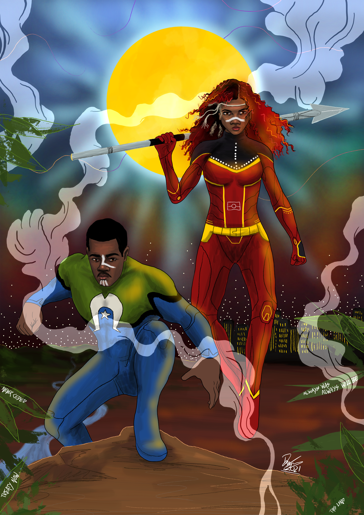 Dylan Mooney: Blak Superheroes series A3 poster